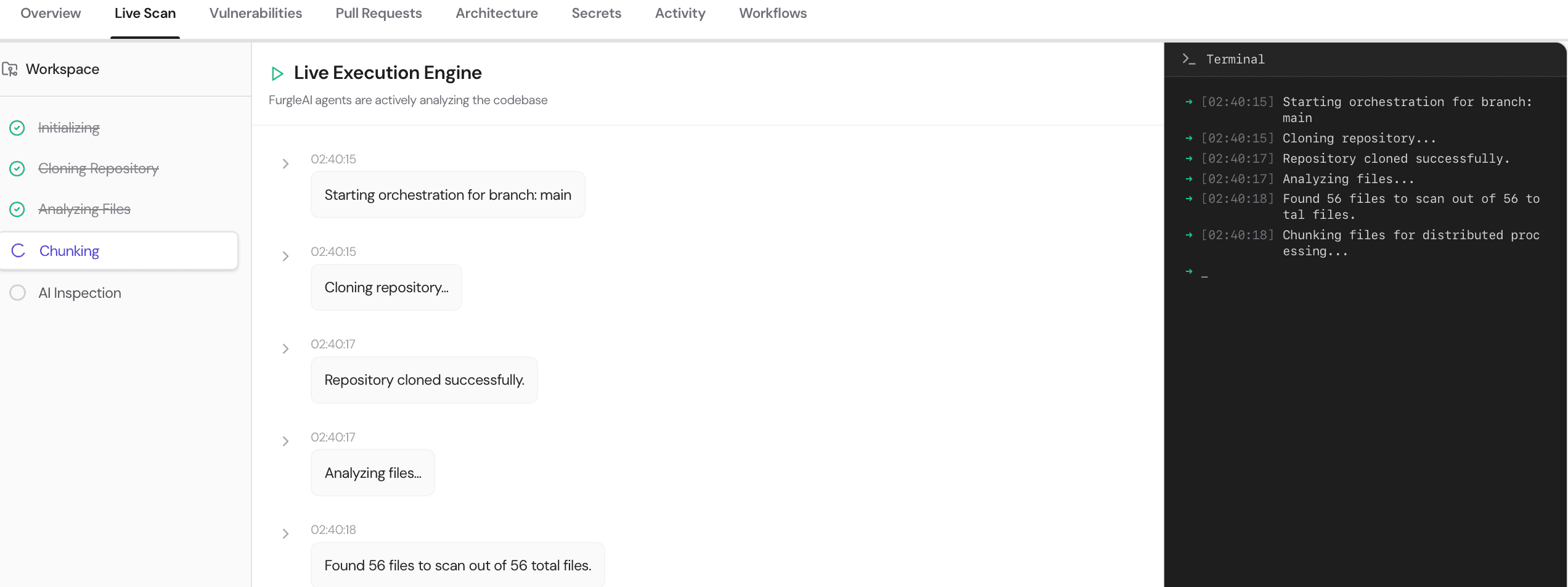 FurgleAI live scanning interface